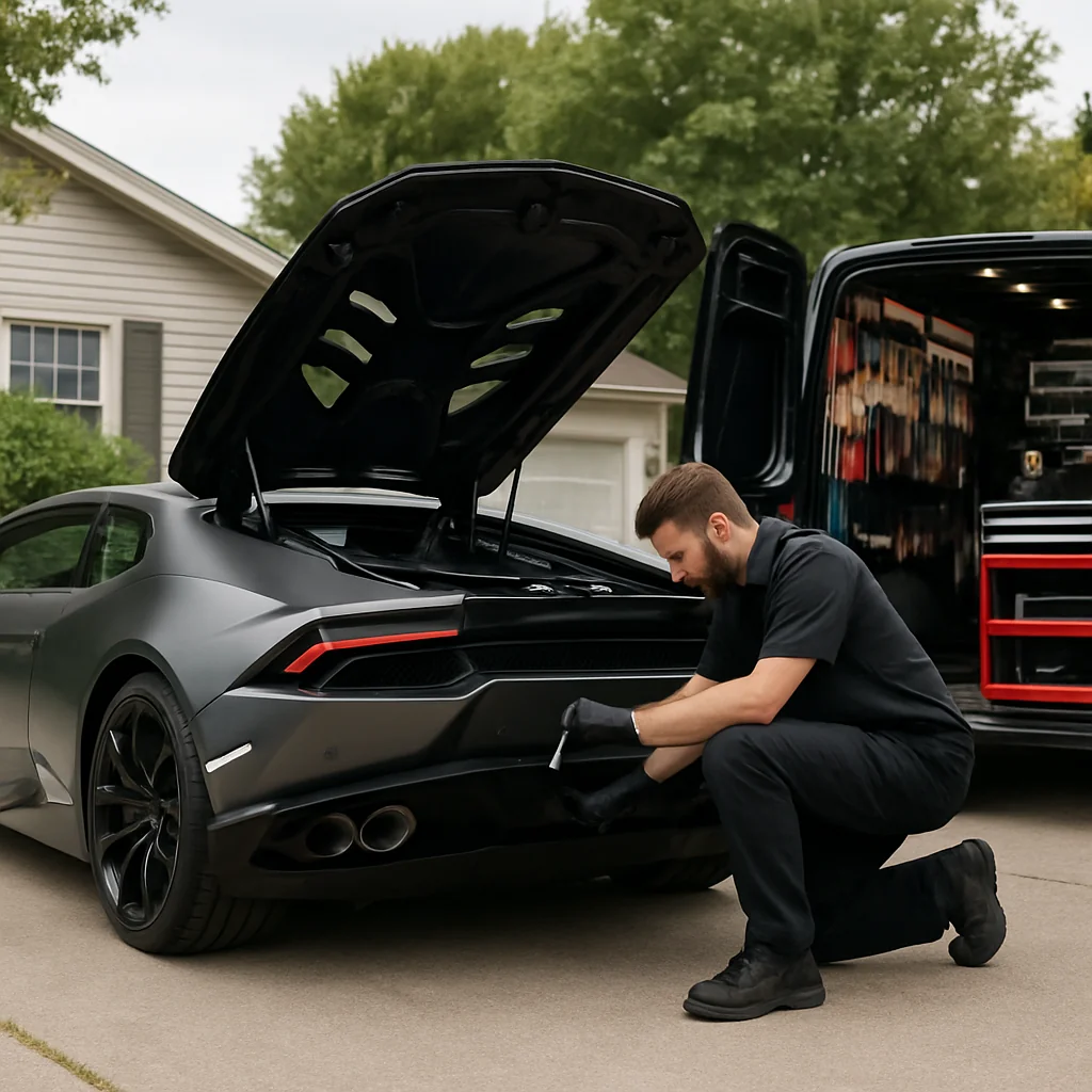 Angel Mechanic Mobile Oil Change for Lamborghini owners